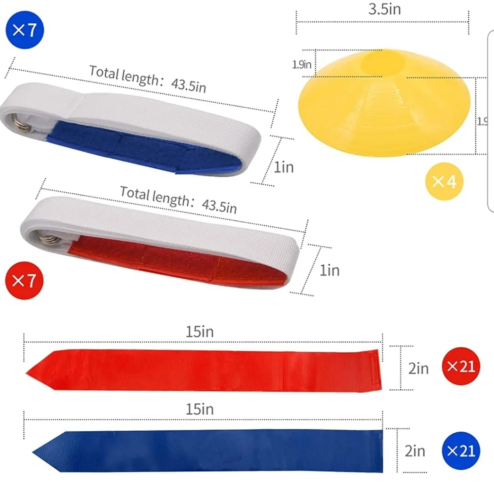 Flag Football Set, 14 Player Flag Football Belts and Flags with cones set - Picture 6 of 7